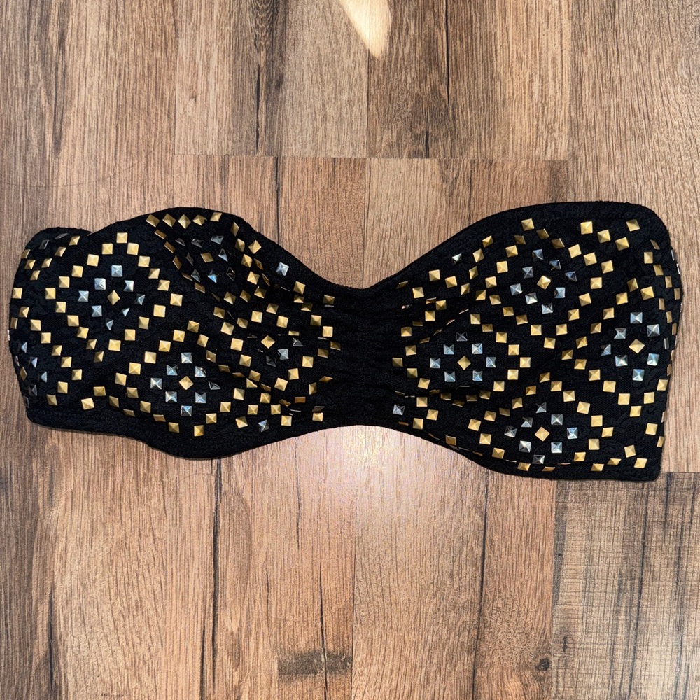 PINK Victoria's Secret Black and Gold Bandeau